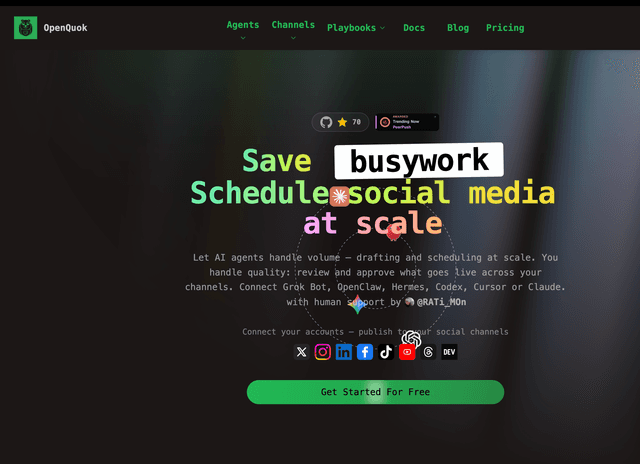 OpenQuok - Run your social platforms on autopilot
